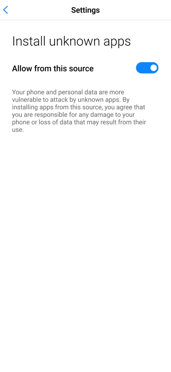 Allow unknown sources to install the JB Android App safely.