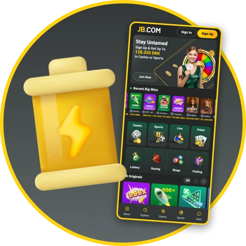 JB Casino mobilappen er optimeret til lavt batteriforbrug for en mere behagelig spiloplevelse i Danmark.