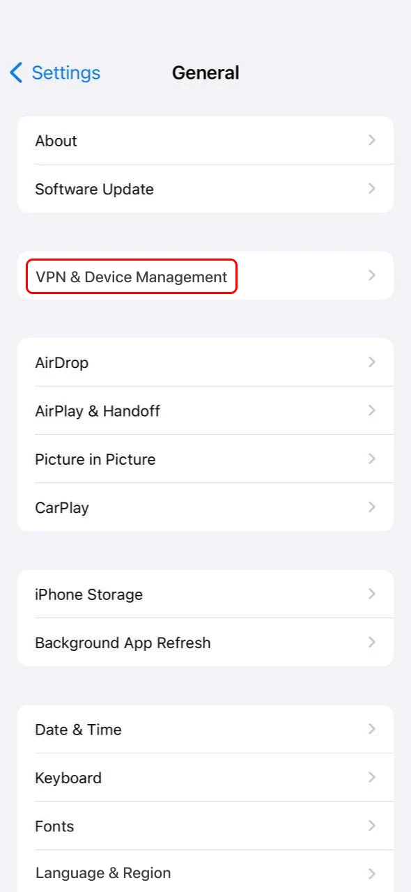Trust the developer certificate to enable the JB iOS App installation.