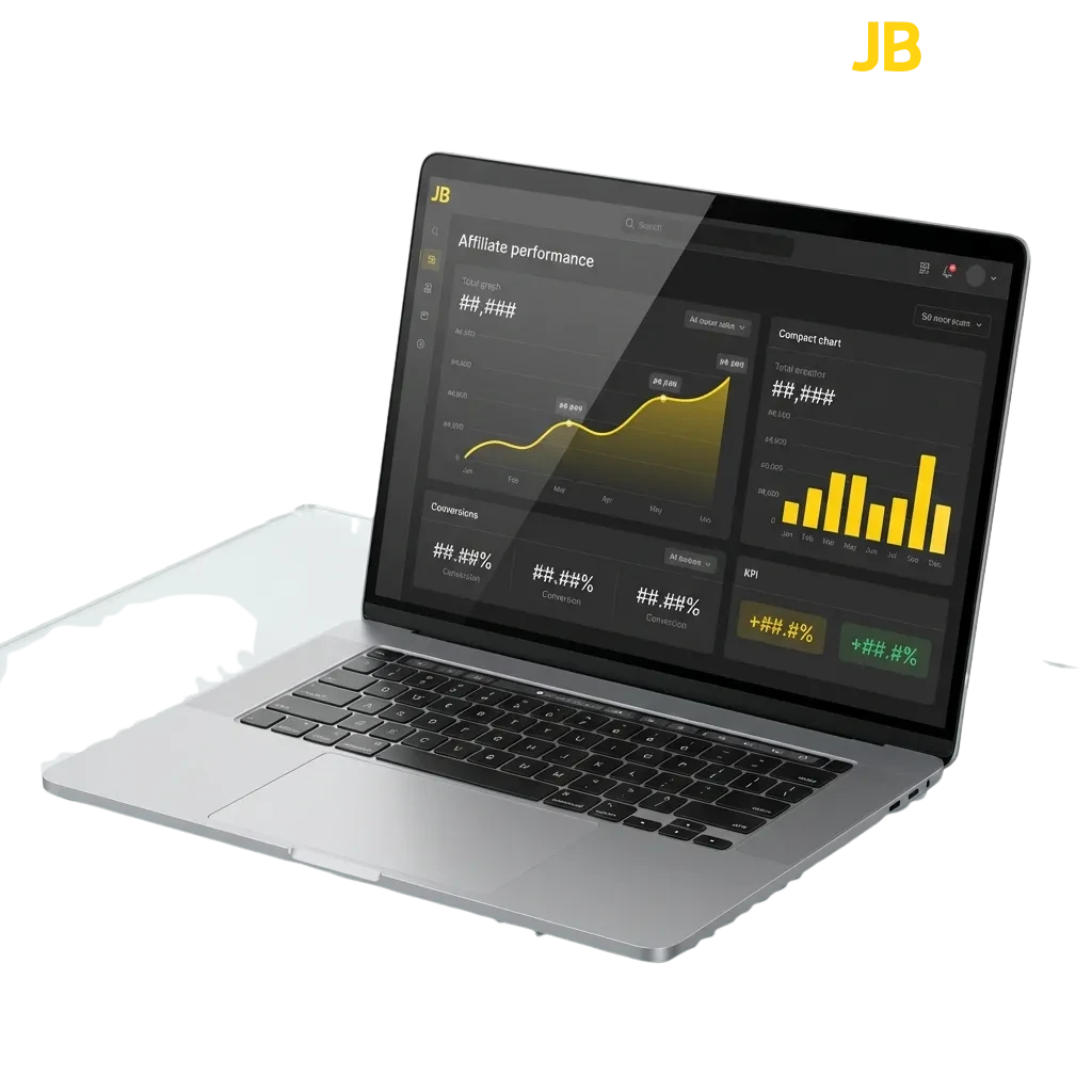JB Casino partner program dashboard showing commission rates and earnings potential for affiliates