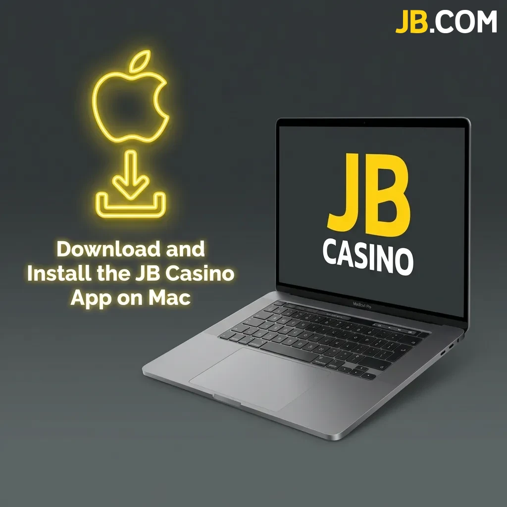 JB Casino app installation screen on Mac showing drag-and-drop process to Applications folder