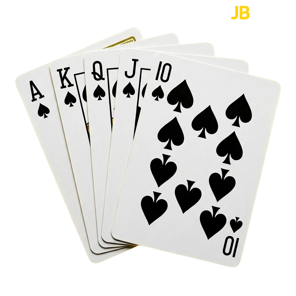 Live dealer at JB Casino hosting blackjack table with cards and chips in real-time gaming environment