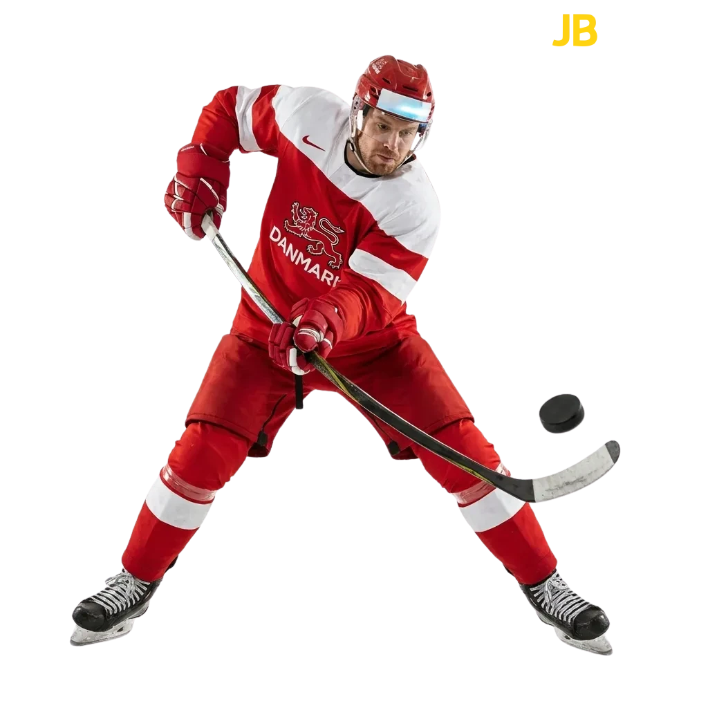 JB Casino ishockey betting interface showing NHL, SHL, DEL odds with live betting options and welcome bonus offer