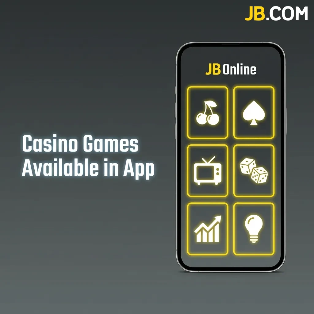JB Casino app interface showing slots, table games, and live dealer options from top providers like NetEnt and Evolution Gaming