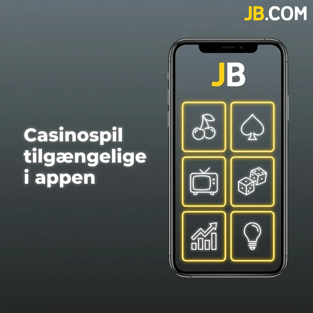 JB Casino app interface showing various casino games including slots and live dealer games on mobile device