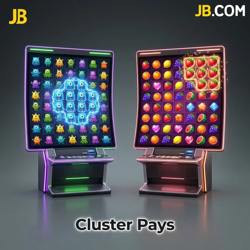 Cluster Pays slots feature groups of matching symbols on a grid instead of traditional paylines for winning combinations.