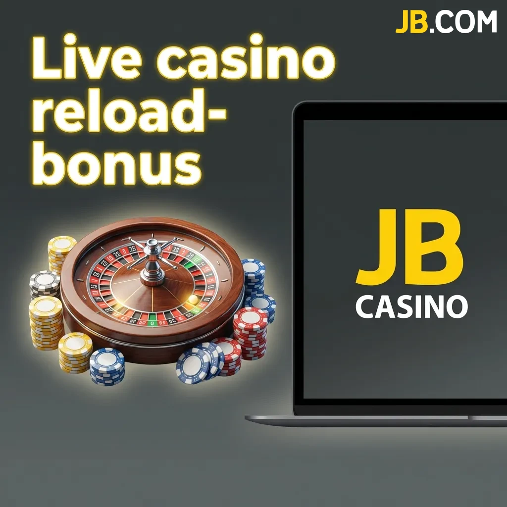 Live casino reload bonus offer showing 50% match up to 25,000 DKK available every Thursday for existing players