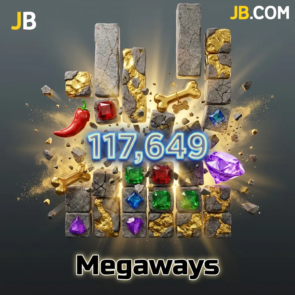 Megaways slot game interface showing dynamic reels with varying symbol sizes and multiple winning paylines