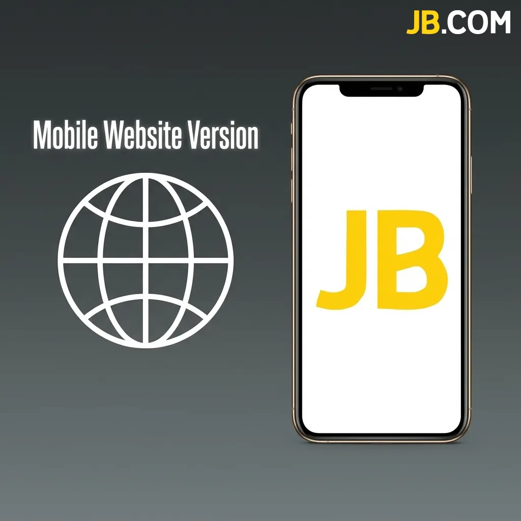 Mobile phone displaying JB Casino's responsive website interface with betting markets and casino games accessible via browser