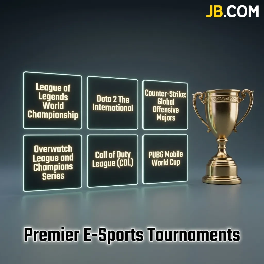 Major e-sports tournaments list showing Counter-Strike, Dota 2, League of Legends, Valorant and other competitive gaming events