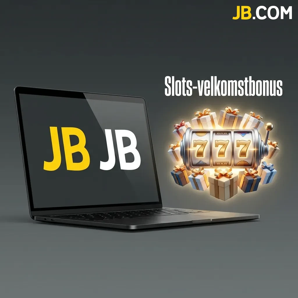 Casino welcome bonus graphic showing 100% match up to 40,000 DKK for slots games with coins and slot machine symbols