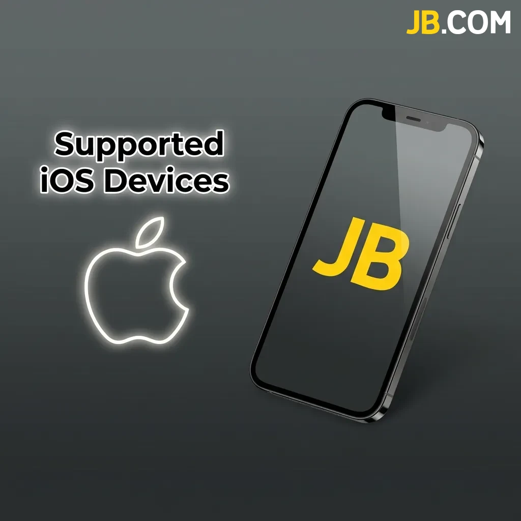 JB Casino PWA compatibility list showing supported iPhone models from iPhone 8 onwards and recent iPad models.