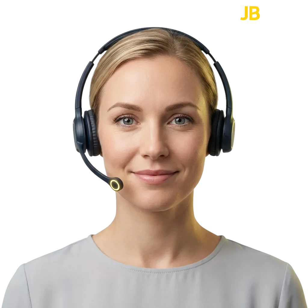 JB Casino Denmark contact page showing support options including live chat, email, phone, and social media channels