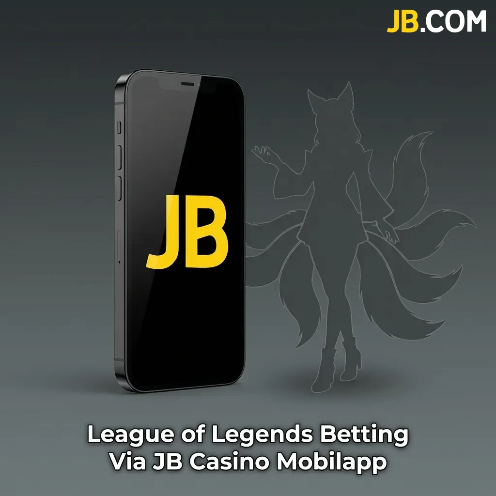 JB Casino mobile app interface showing League of Legends betting options and live match odds on smartphone screen