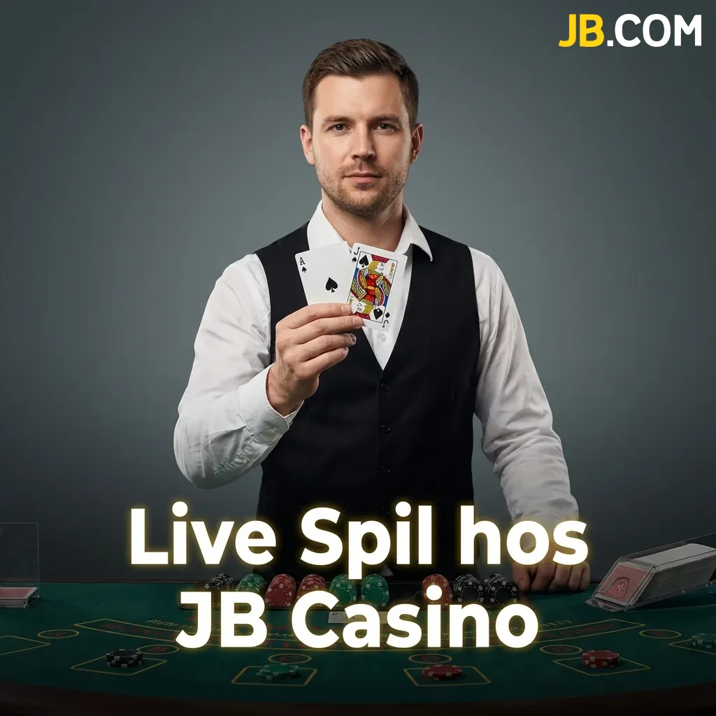 Live dealer spil hos JB Casino med roulette, blackjack, baccarat og game shows streamet i realtid