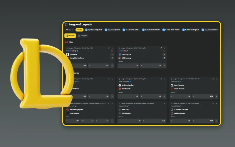 Bet on League of Legends via JB eSports betting.