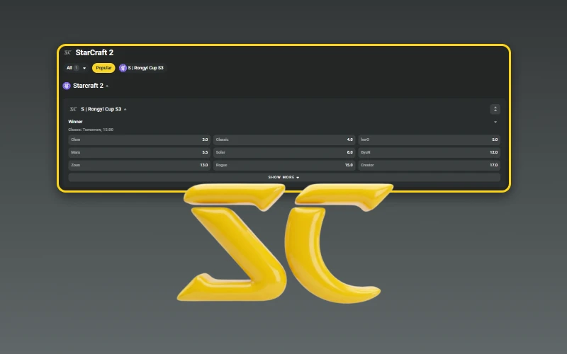 Enjoy StarCraft action with JB eSports betting.