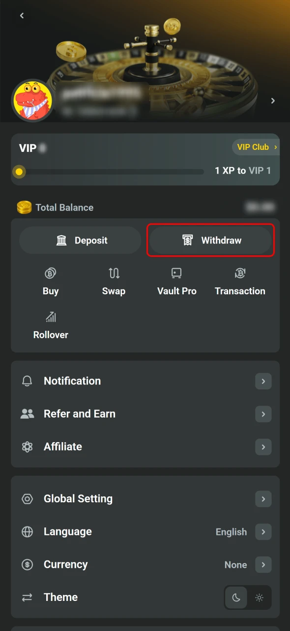 Log in and open the cashier inside the JB Mobile App.