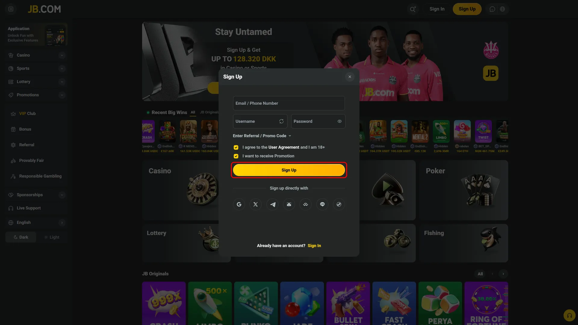Verify your account securely through the JB PC App.