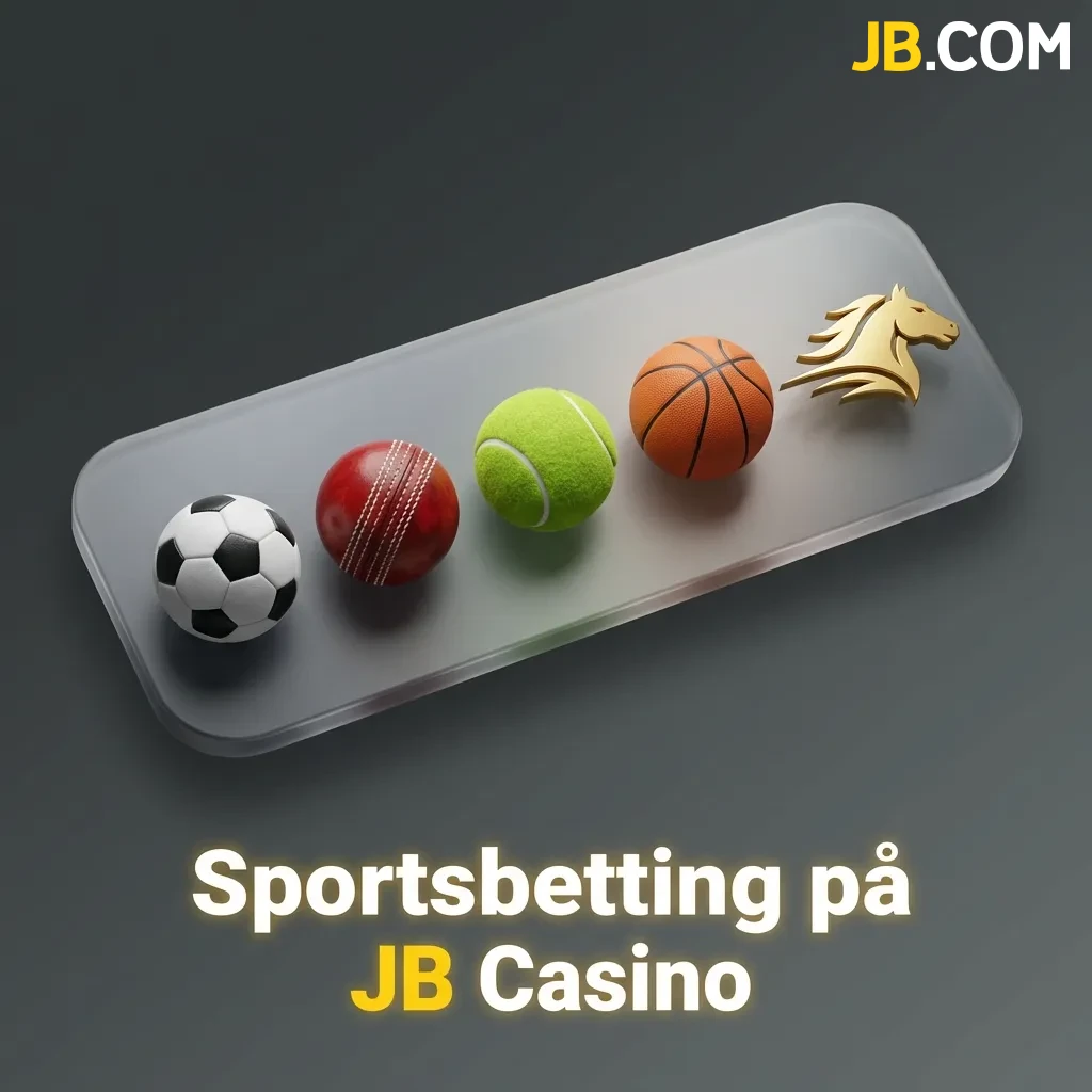 JB Casino sports betting interface showing over 35 sports including football, handball, tennis, and e-sports options