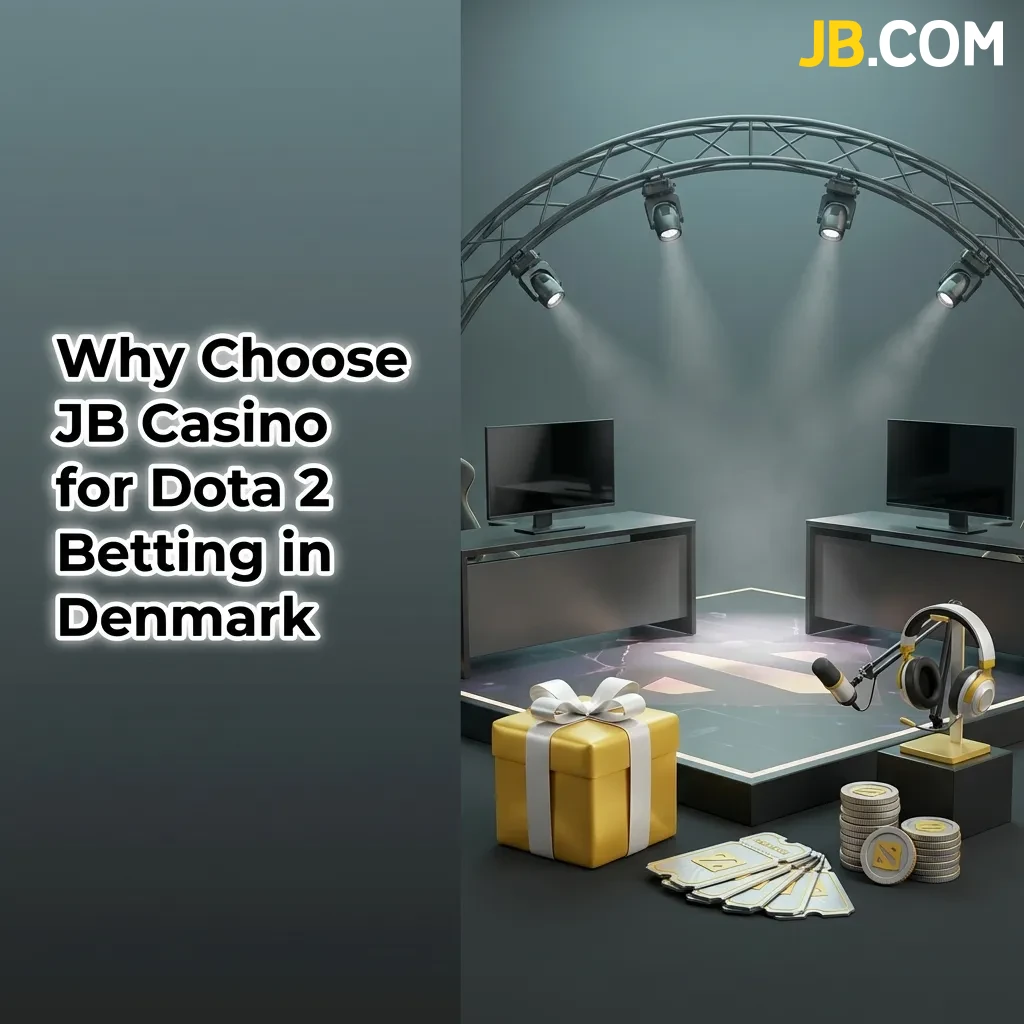 JB Casino platform interface showing Dota 2 betting options with Danish payment methods and bonus offers